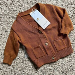 NWT Goumi Kids Sienna Knit Button Up Sweater SZ 0-6 mo Baby Cardigan Organic Cot